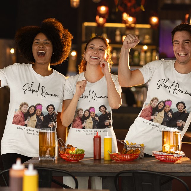 Camiseta Reunião da Escola de Fotos Personalizada Moderna (Criador carregado)