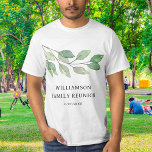 Camiseta Reunião da família personalizada<br><div class="desc">Esta camiseta de reencontro da família na moda é decorada com água verde. Facilmente personalizável. Basta remover a data se você quiser usar a camiseta por muitos anos. Use a Ferramenta Design para alterar o tamanho, o estilo ou a cor do texto. Porque nós criamos a nossa trabalho de arte,...</div>