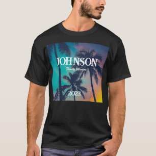 Camiseta Reunião da Família Tropical Palm Tree - Personaliz