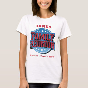 Camiseta Reunião da Família Vermelha, Branca e Azul
