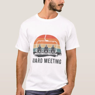 Camiseta Reunião de Conselho de Snowboard Esquiador Elevado