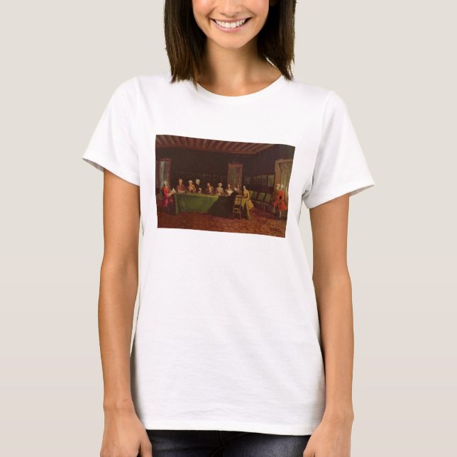 Camiseta Reunião de diplomatas (petróleo na canvas) (Frente)
