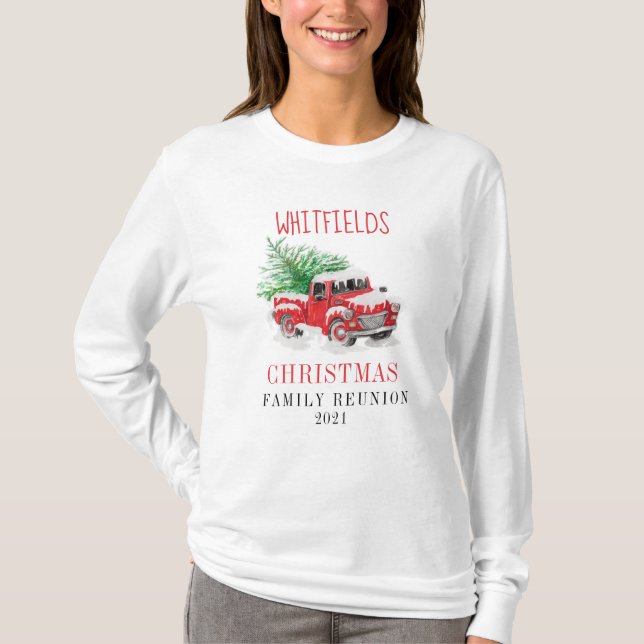 Camiseta Reunião de Reunião da Família Feriada de Natal Per (Frente)