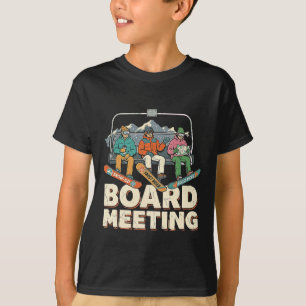 Camiseta Reunião do Conselho Snowboarding Férias Esquiando