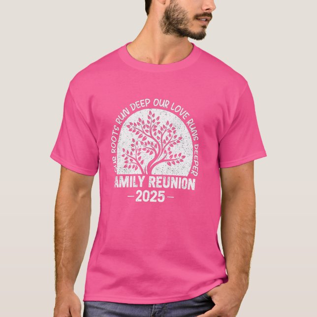 Camiseta Reunião Familiar 2025 Nossas Raízes Correm Profund (Frente)