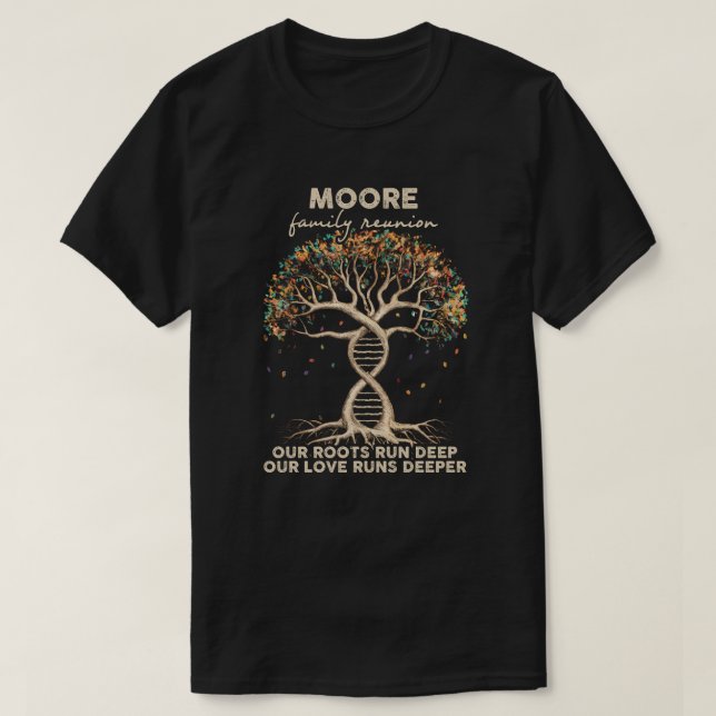 Camiseta Reunião familiar Moore (Frente do Design)