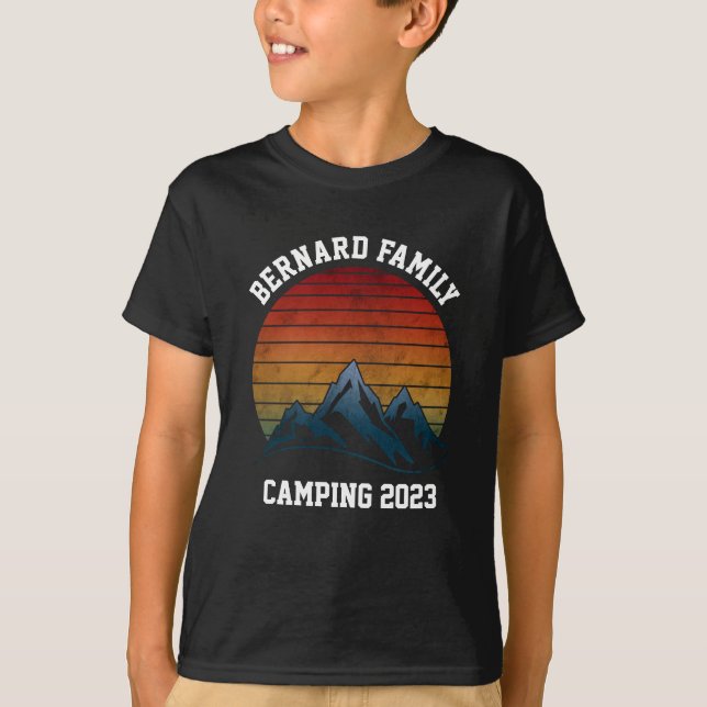CAMISETA REUNIÃO FAMILIAR PERSONALIZADA CAMPING SUNSET MONT (Frente)