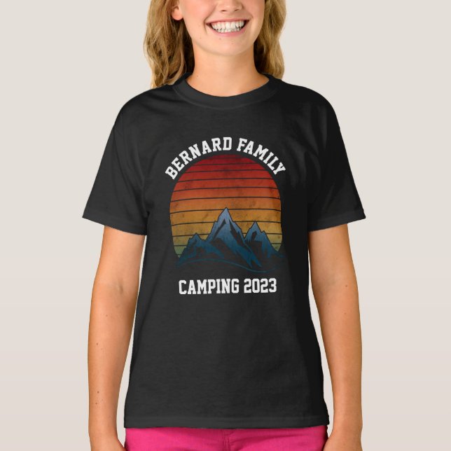 CAMISETA REUNIÃO FAMILIAR PERSONALIZADA CAMPING SUNSET MONT (Frente)