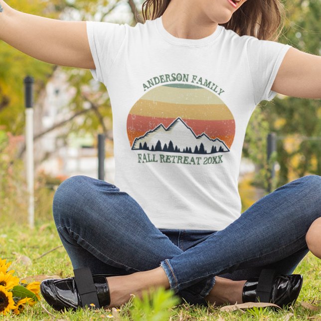 Camiseta Reunião Familiar Personalizada Linda Vintage Sunse (Criador carregado)