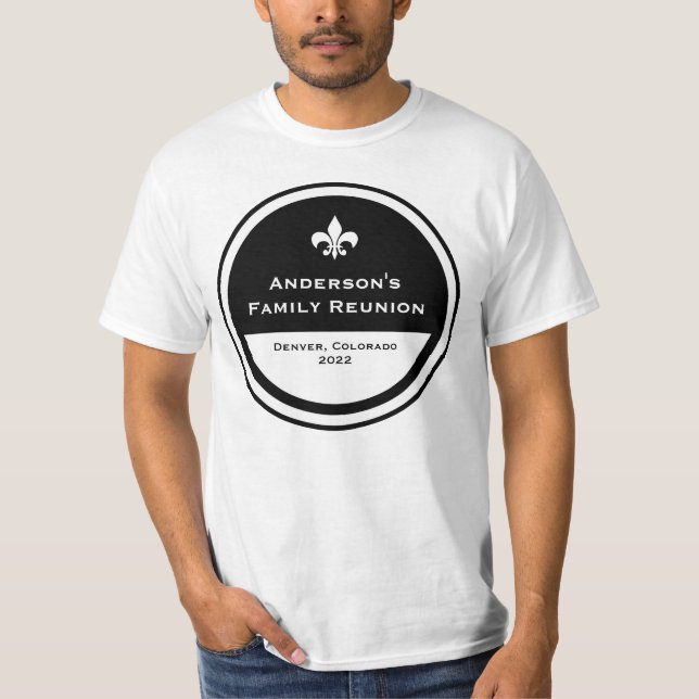 Camiseta reunião familiar personalizável fleur de lis (Frente)