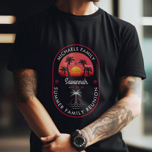 Camiseta Reunião familiar Summer Sunset Beach Palm Tree