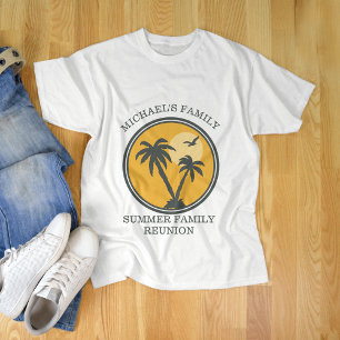 Camiseta Reunião familiar Summer Sunset Beach Palm Tree