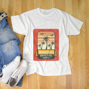 Camiseta Reunião familiar Summer Sunset Beach Palm Tree
