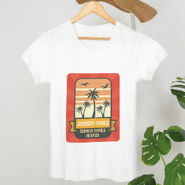 Camiseta Reunião familiar Summer Sunset Beach Palm Tree