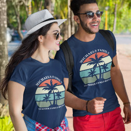 Camiseta Reunião familiar Summer Sunset Beach Palm Tree