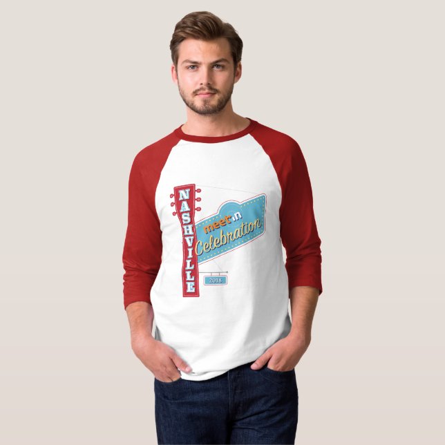 Camiseta Reunião-no jérsei de basebol dos homens de (Frente Completa)