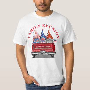 Camiseta Reunião Patriótica de Gnomo Vintage Red Truck Fa