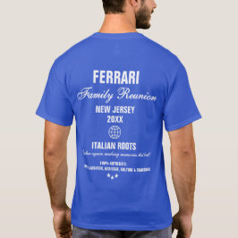 Camiseta Reunião Real da Família de Tipografia Moderna Azul