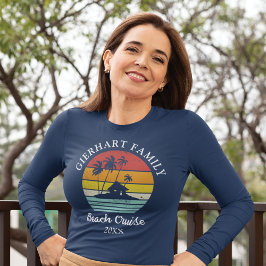 Camiseta Reuniões da Família Retro Beach Cruise Férias Mãe