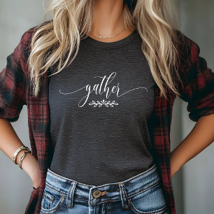 Camiseta Reunir Dia de Ação de Graças Outono Botânico Minim