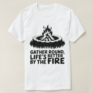 Camiseta Reunir Trabalho de arte de acampamento em campo