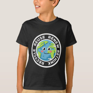 Camiseta Reutilização do reciclar Renovar Repensar Ativação