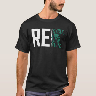 Camiseta Reutilização do reciclar Renovar Repensar o Dia da