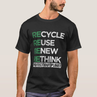 Camiseta Reutilizar reciclar Renovar Repensar Crise Ação Am