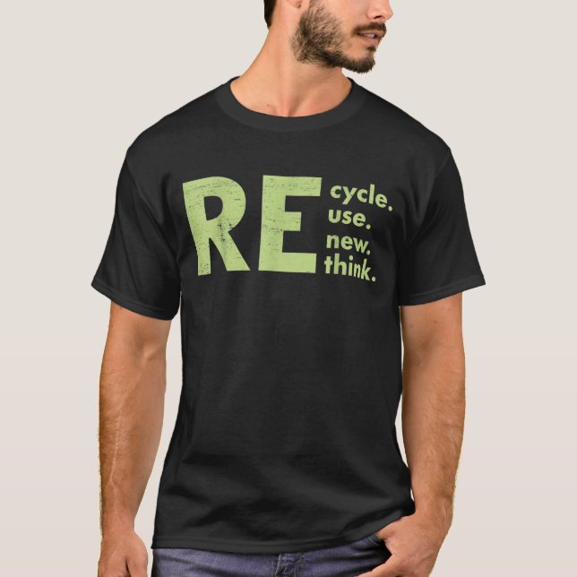 Camiseta Reutilizar Renovar Repensar reciclar (Frente)