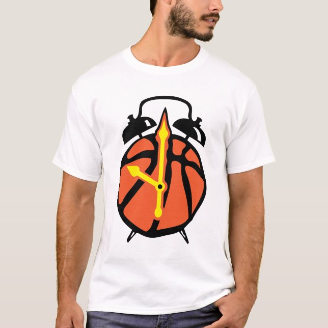 Camiseta reveil basketball ballon Clock Uhr orologio (Frente)