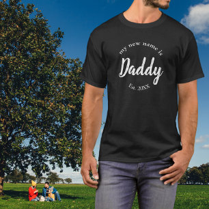 Camiseta Revelação da Família do Bebê Branco Ano do Papai