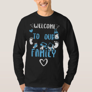 Camiseta Revelação de Gênero Bem-vindo à Nossa Família Beb