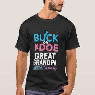 Camiseta Revelação de Gênero Buck ou Doe Bisavô Corresponde