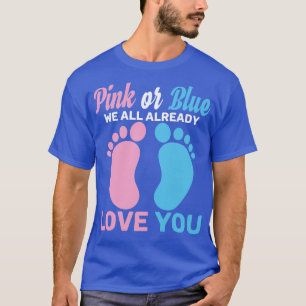 Camiseta Revelação De Gênero Cor-De-Rosa Ou Azul