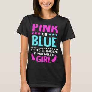 Camiseta Revelação De Gênero De Menina Rosa Ou Azul