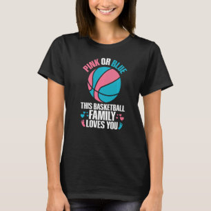 Camiseta Revelação de gênero para uma família que ama basqu