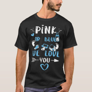 Camiseta Revelação de Gênero Rosa ou Azul Nós Te Amamos Beb