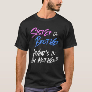 Camiseta Revelação de Gênero Rosa ou Azul para Irmãos Irmã