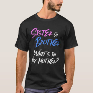 Camiseta Revelação de Gênero Rosa ou Azul para Irmãos Irmã