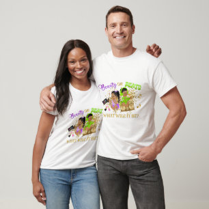 Camiseta Revelação de Gênero Roxo Verde Beleza ou Batidas