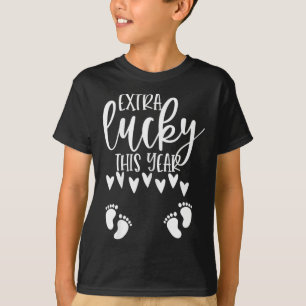 Camiseta Revelação de Gravidez de Gêmeos no Dia de São Patr