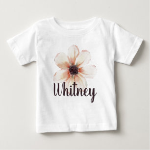 Camiseta Revelação de Nome de Bebê Menina Whitney Flor de R