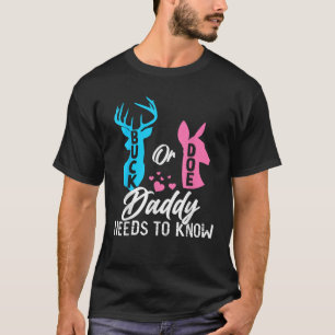 Camiseta Revelação Divertida do Sexo Cervo ou Corça Papai P