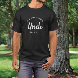 Camiseta Revelação do Bebê Branco Ano do Tio Estabelecido F
