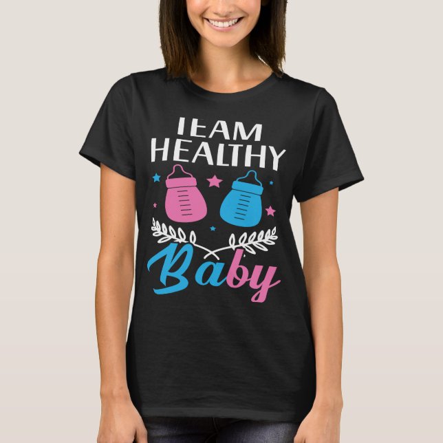 Camiseta Revelação do Gênero do Anúncio do Bebê Saudável da (Frente)