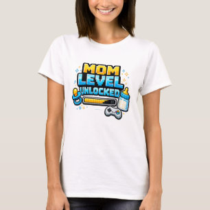 Camiseta Revelação do Nível de Mãe Divertida de Jogos Desbl