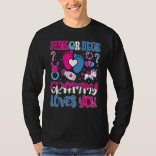 Camiseta Revelação do Sexo do Bebê Vovó Ama Você Bebê Rosa