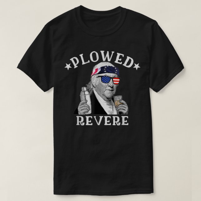 Camiseta Revere Patriótico Americano Paul Revere 4th O (Frente do Design)
