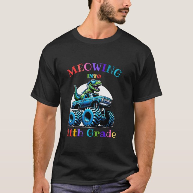 Camiseta Revertendo Em Dinossauro Da 11, De Volta À Escola (Frente)