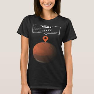 Camiseta Revisão de Marte Mapa Ninguém esteve aqui Exploraç